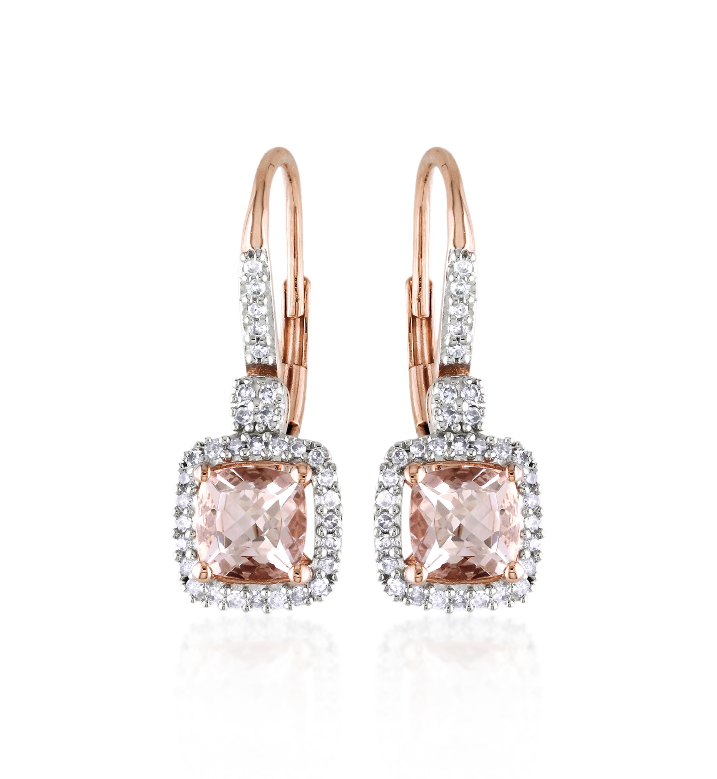 10k Rose Gold Morganite Earrings