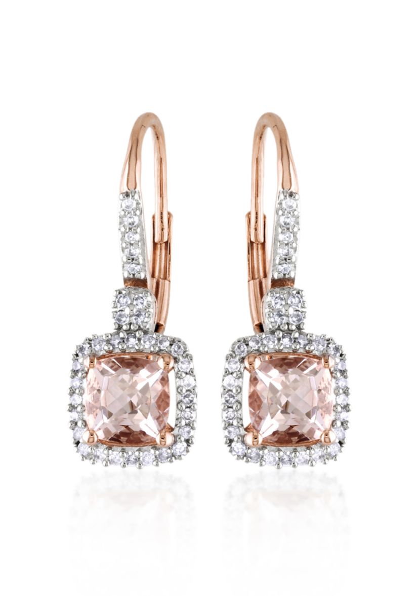10k Rose Gold Morganite Earrings