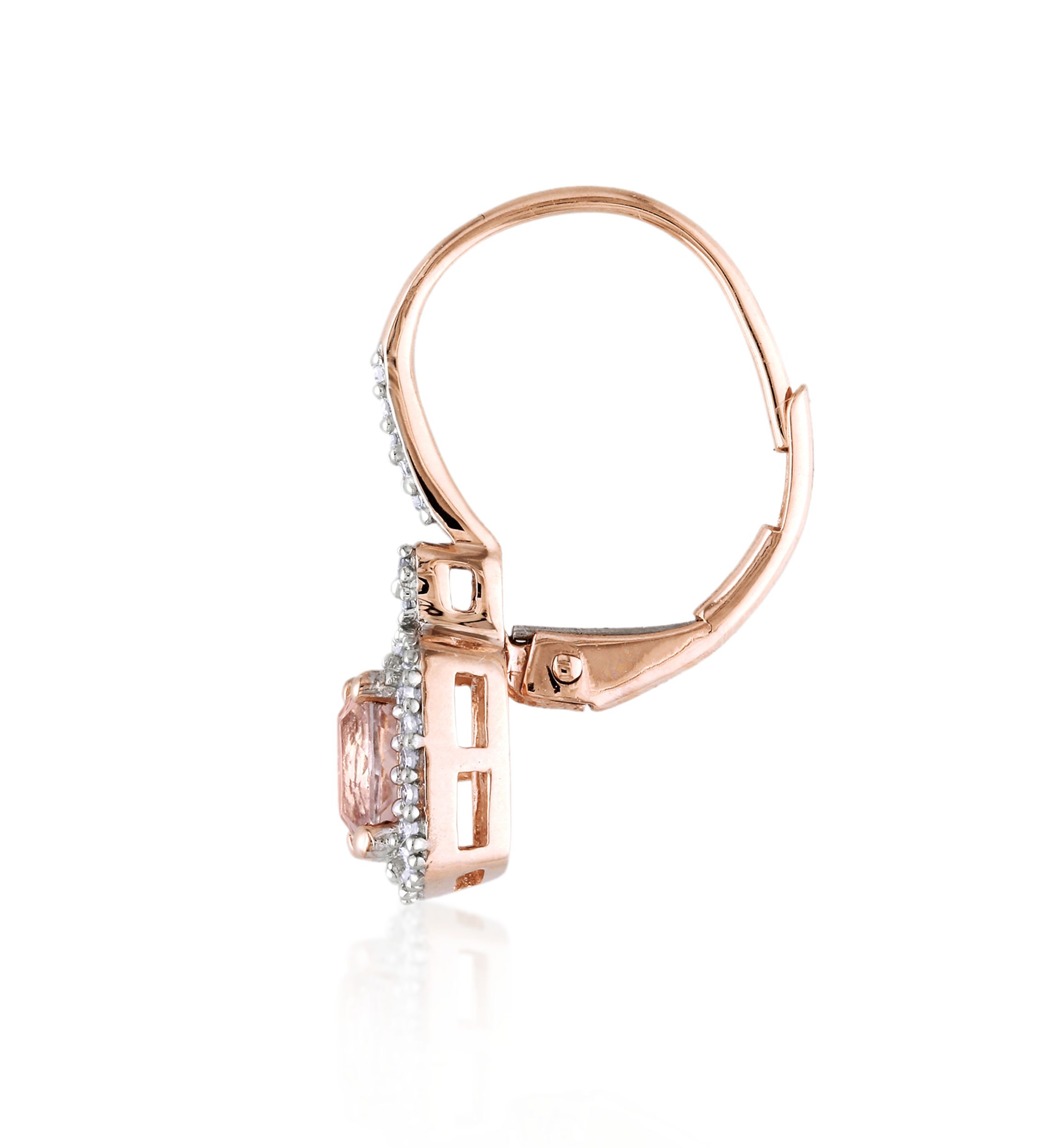 10k Rose Gold Morganite Earrings