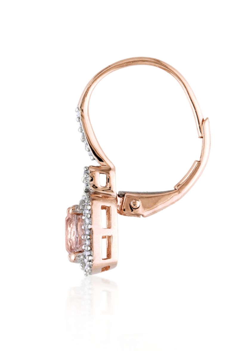 10k Rose Gold Morganite Earrings