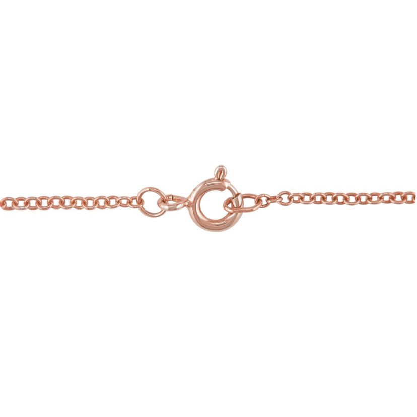 Diamond & Morganite & Pink Tourmaline Pendant with Chain in Rose Plated Sterling Silver