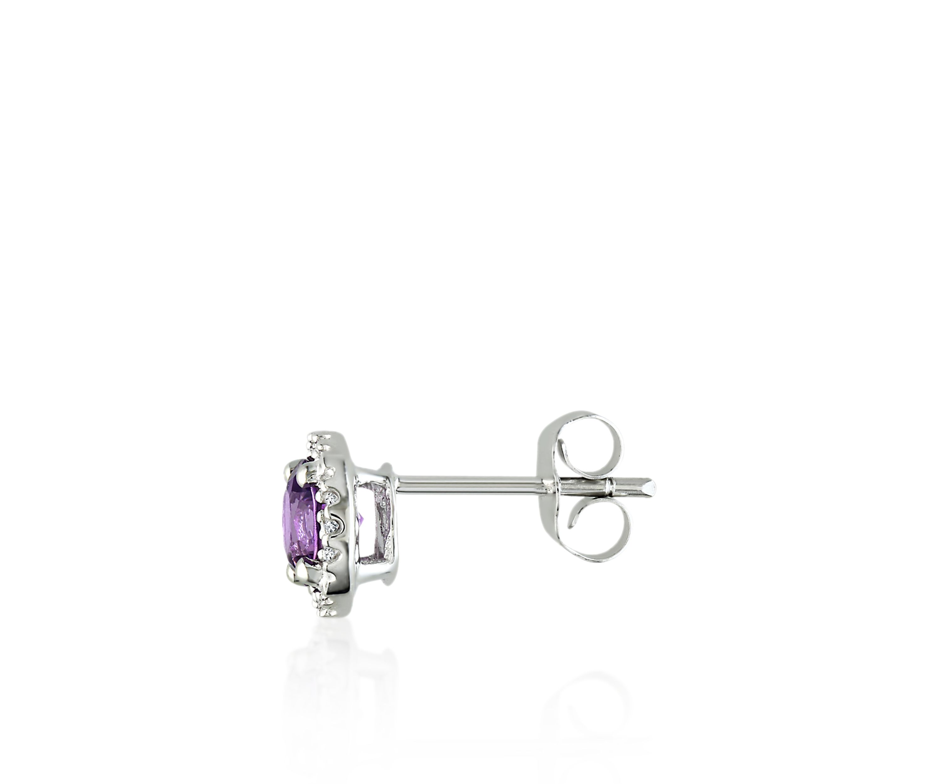 10k White Gold Amethyst Stud Earrings