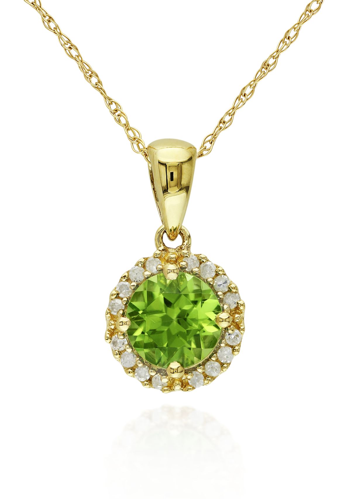 10k Yellow Gold Peridot Pendant