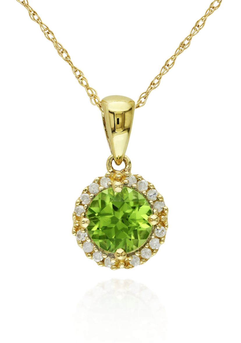 10k Yellow Gold Peridot Pendant