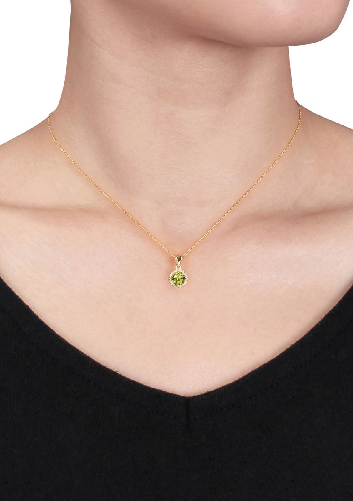 10k Yellow Gold Peridot Pendant