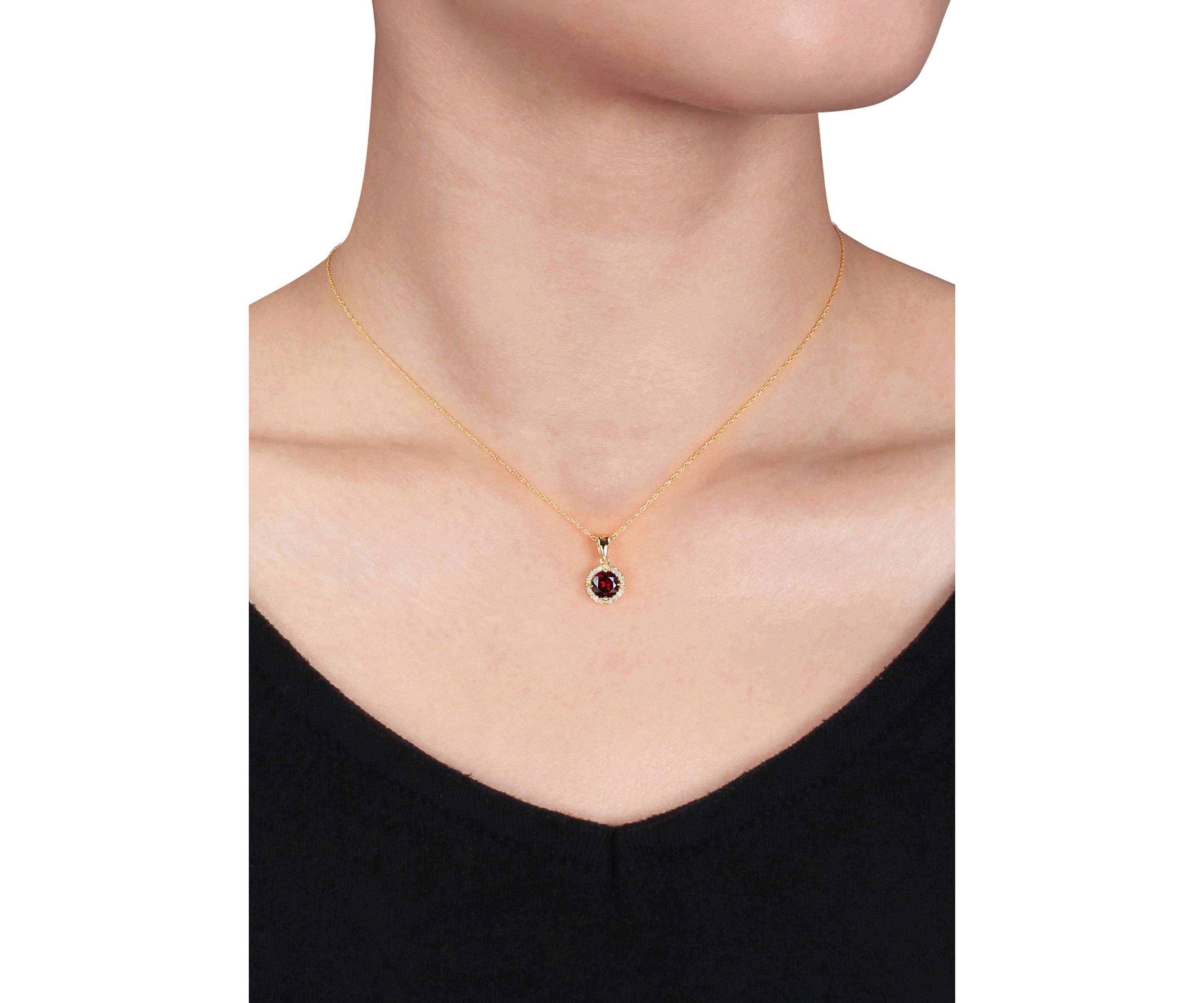 10k Yellow Gold Garnet Pendant