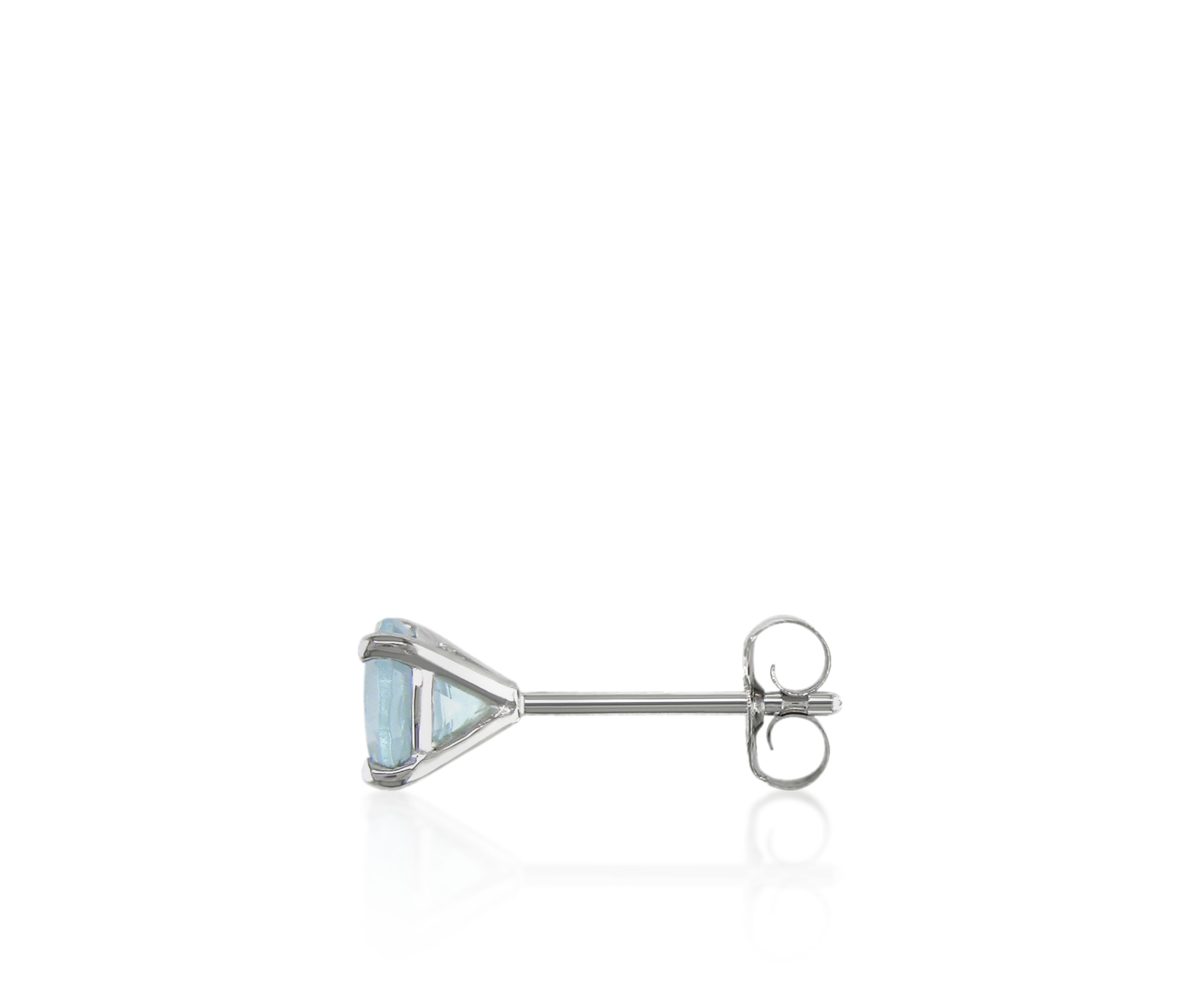 14k White Gold Aquamarine Stud Earrings