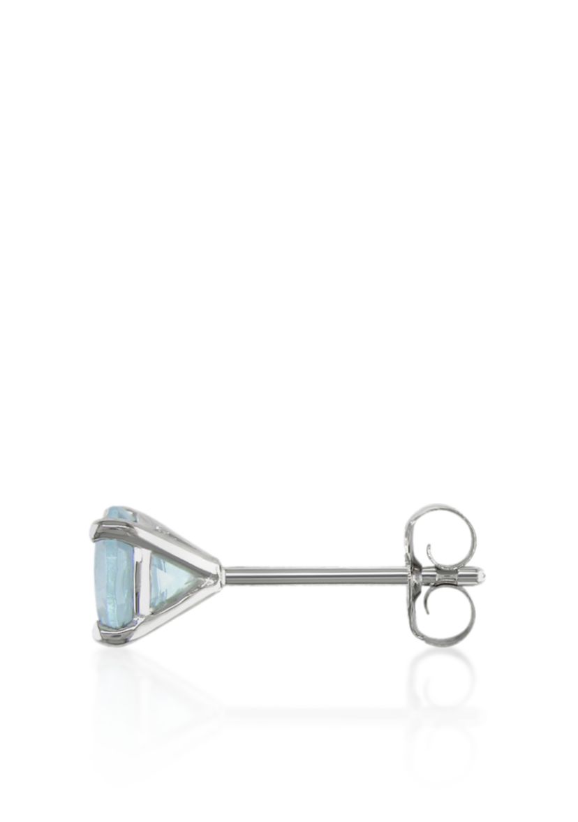 14k White Gold Aquamarine Stud Earrings