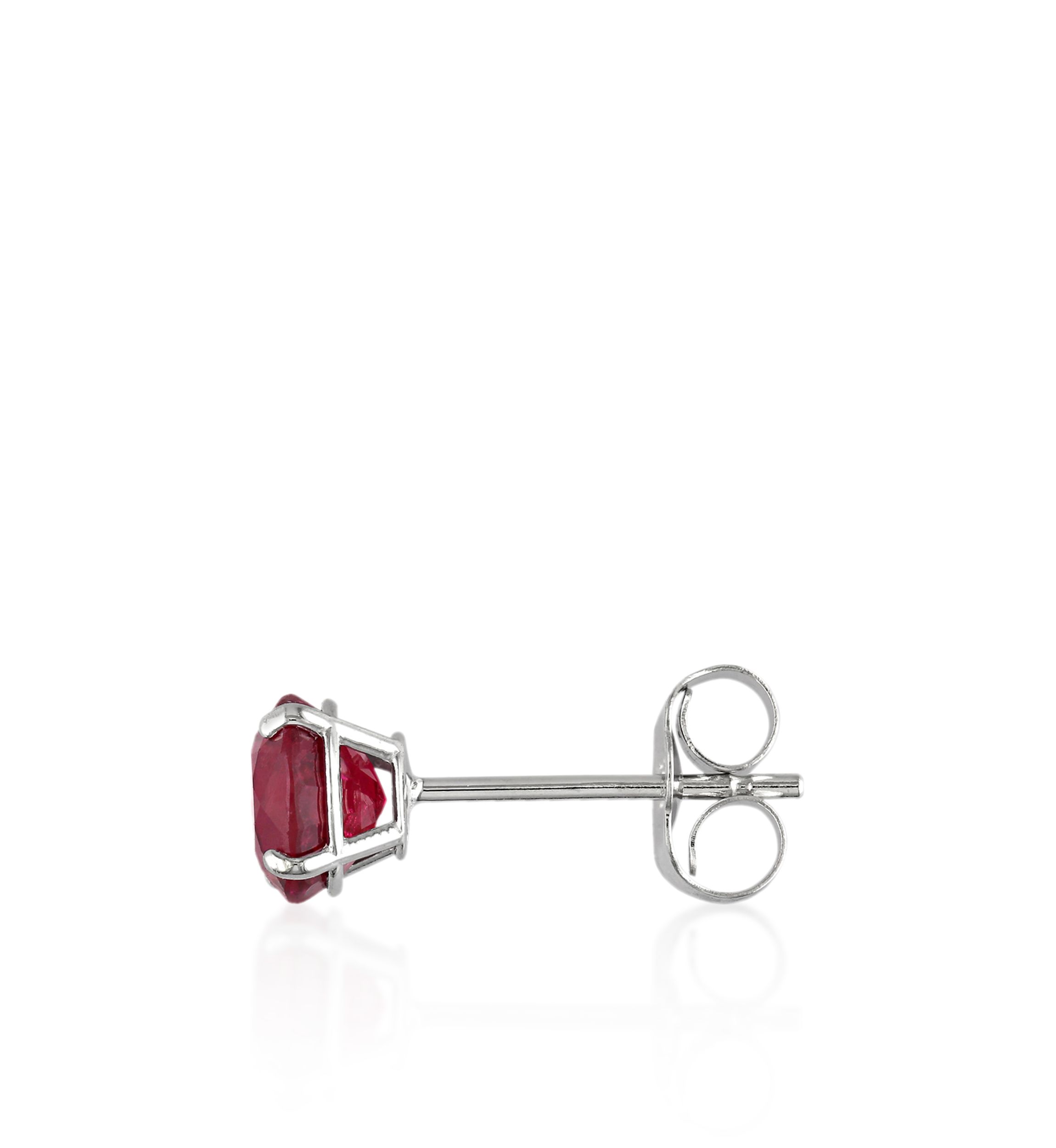 14k White Gold Ruby Stud Earrings