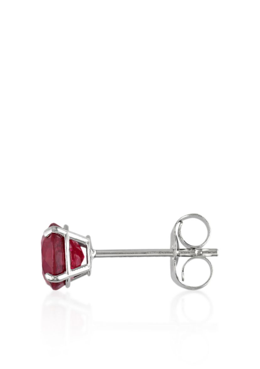 14k White Gold Ruby Stud Earrings