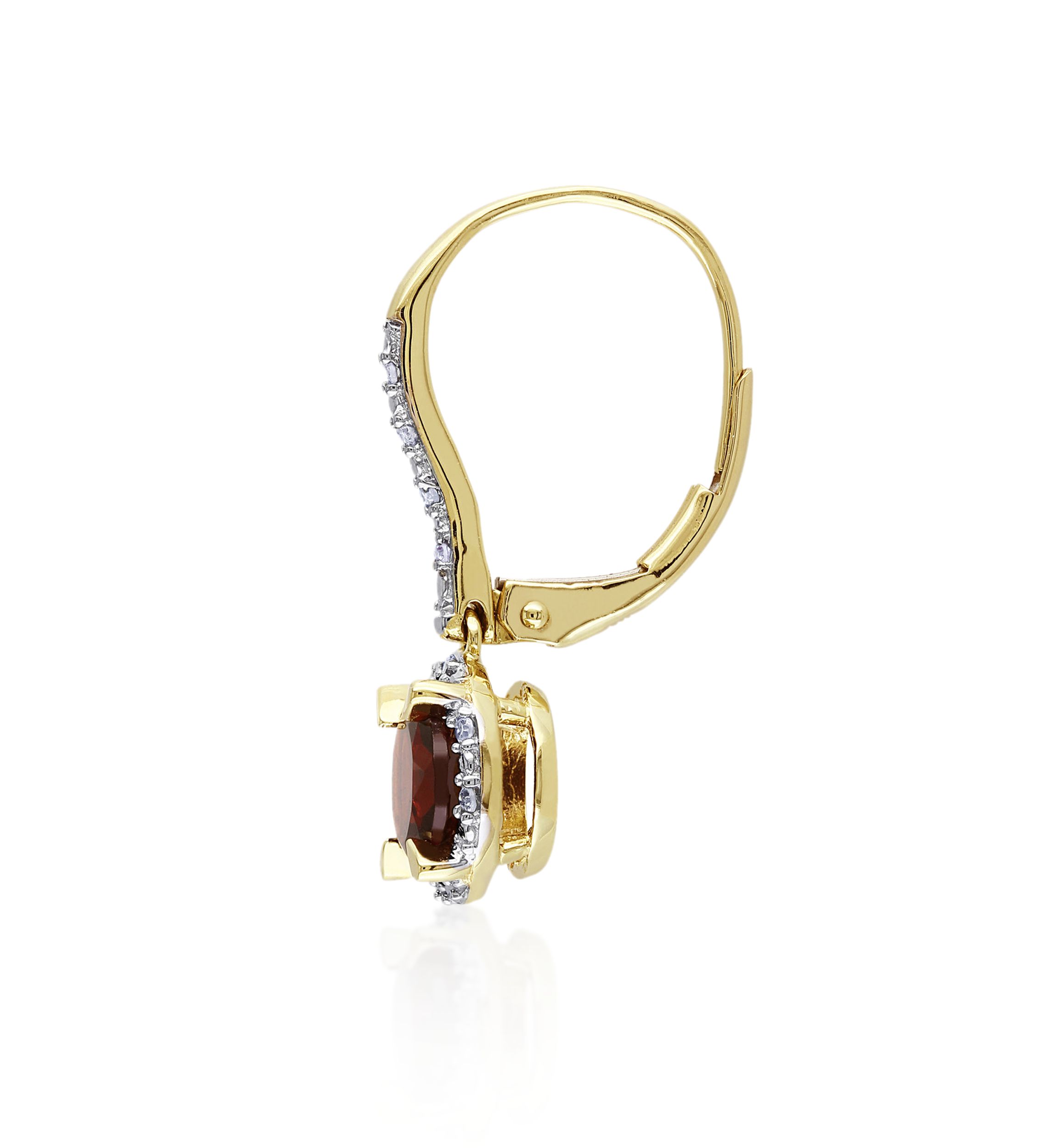 10k Yellow Gold Garnet Earrings