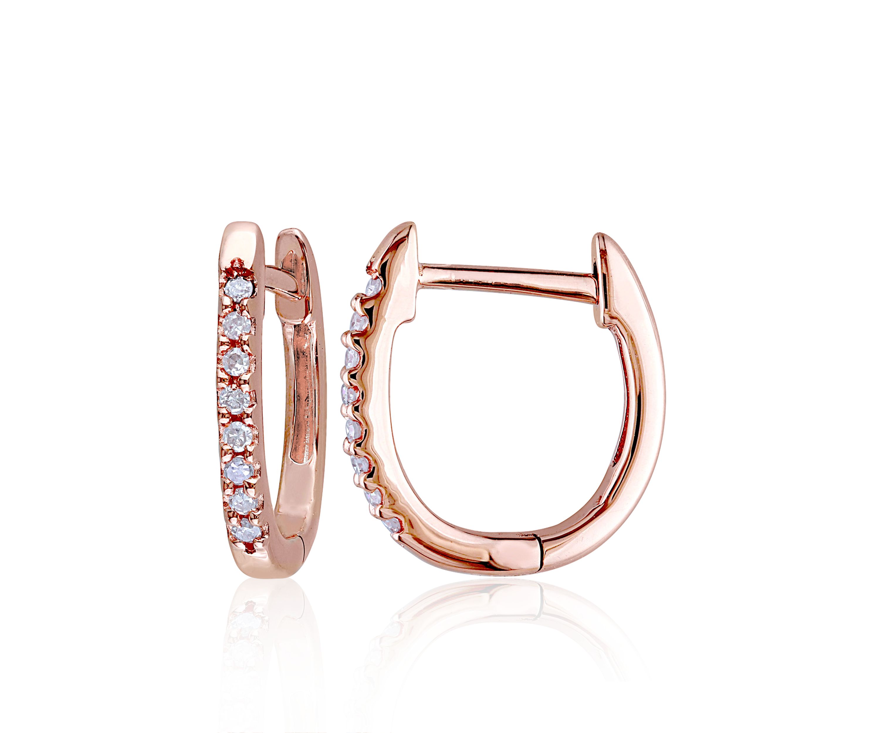 Diamond Hoop Earrings in 10k Rose Gold