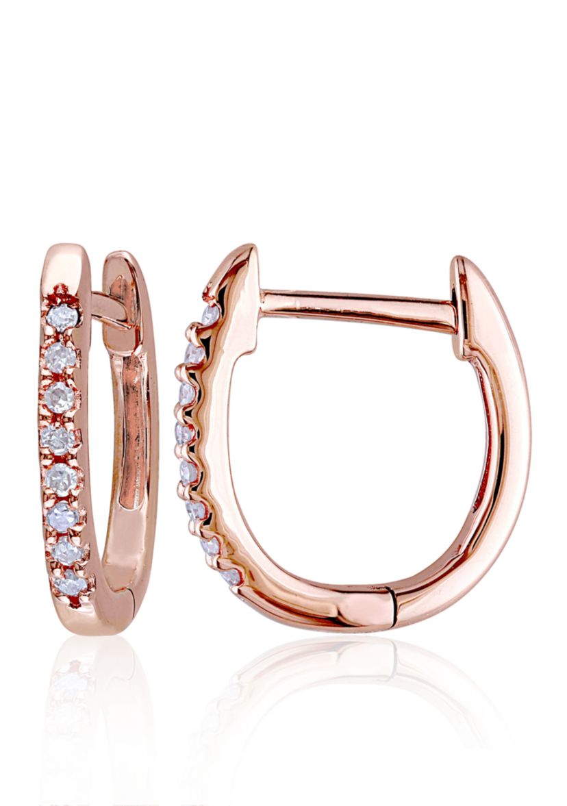 Diamond Hoop Earrings in 10k Rose Gold