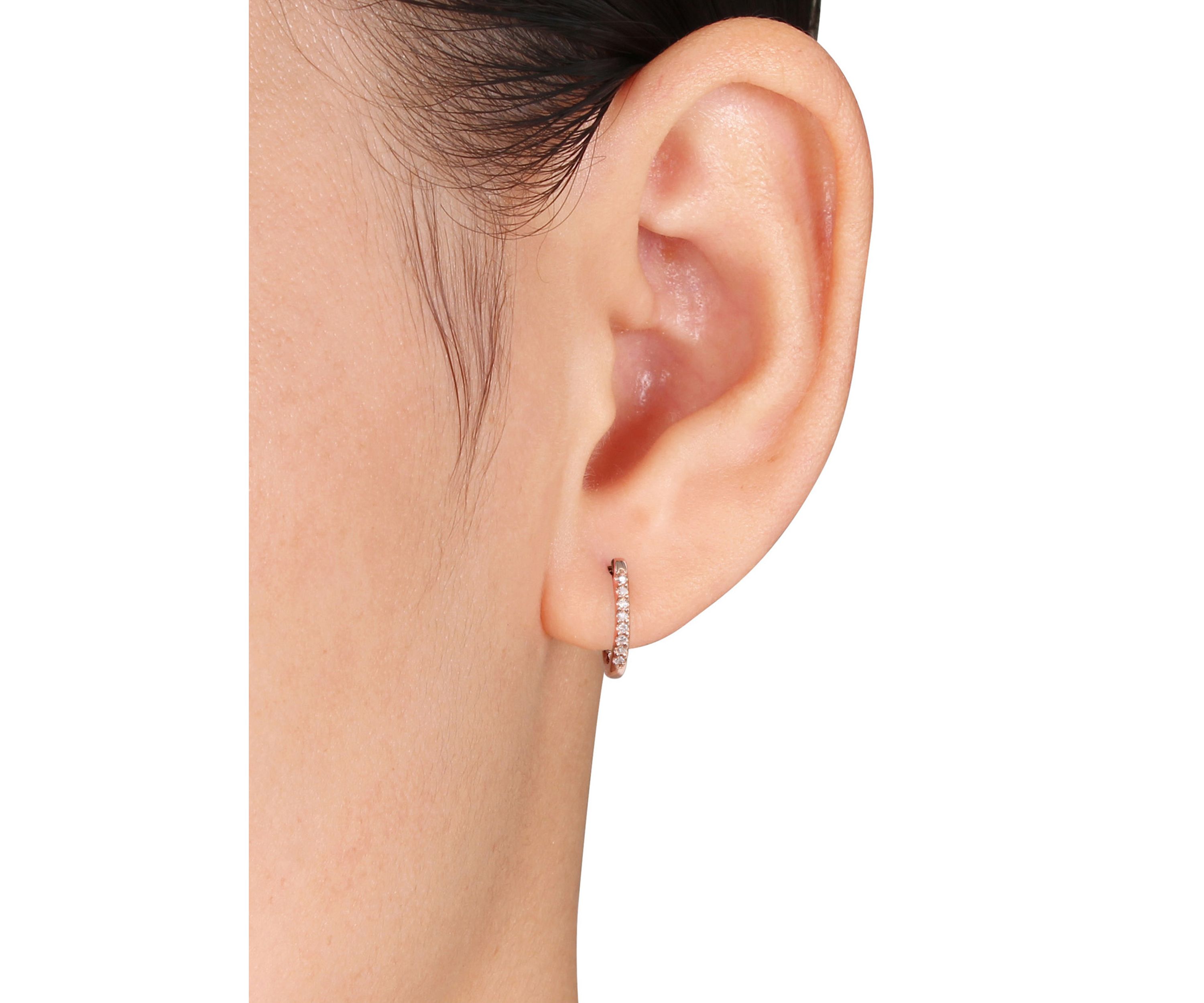 Diamond Hoop Earrings in 10k Rose Gold