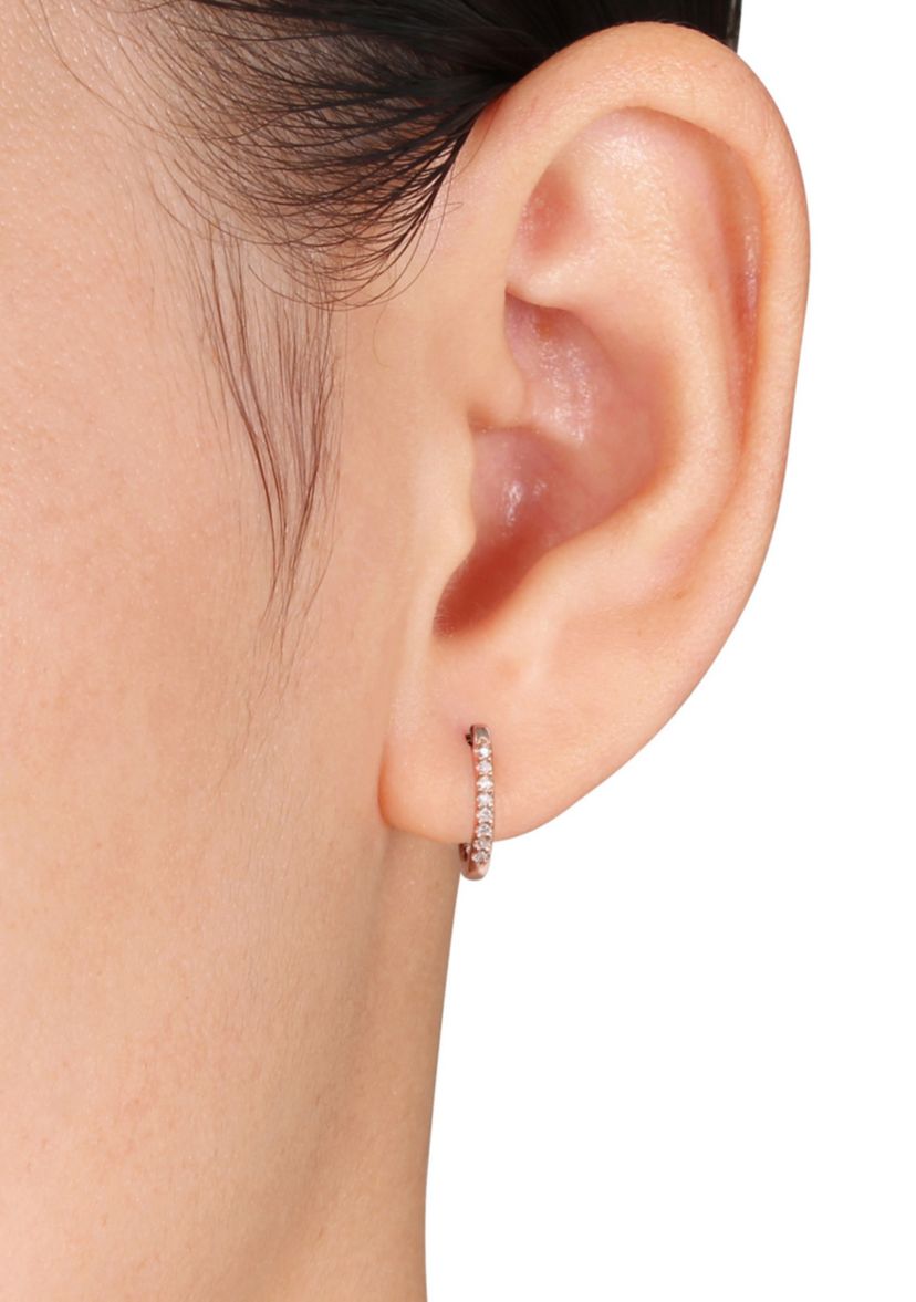 Diamond Hoop Earrings in 10k Rose Gold