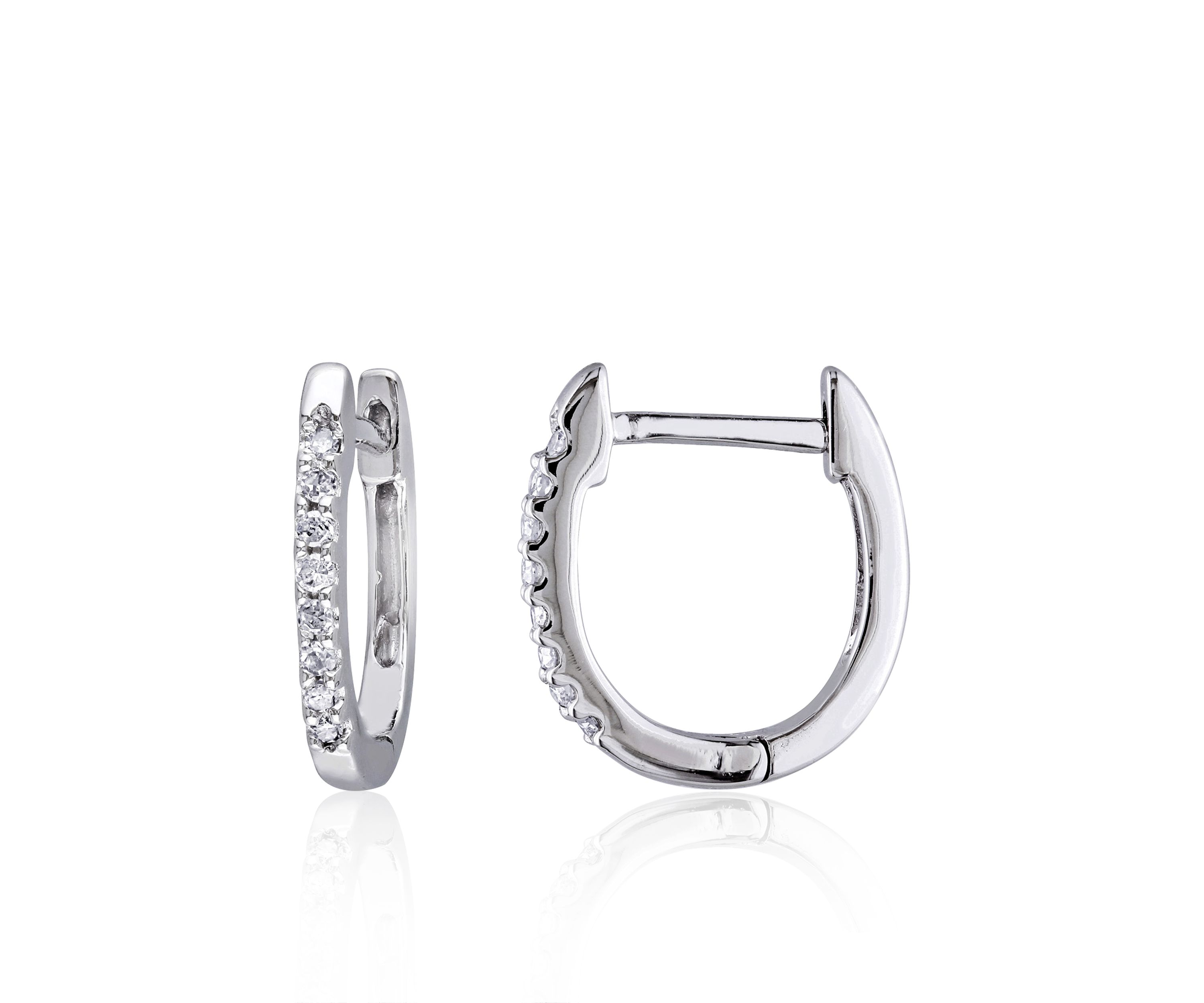 1/10 ct. t.w. Diamond Hoop Earrings in 10k White Gold