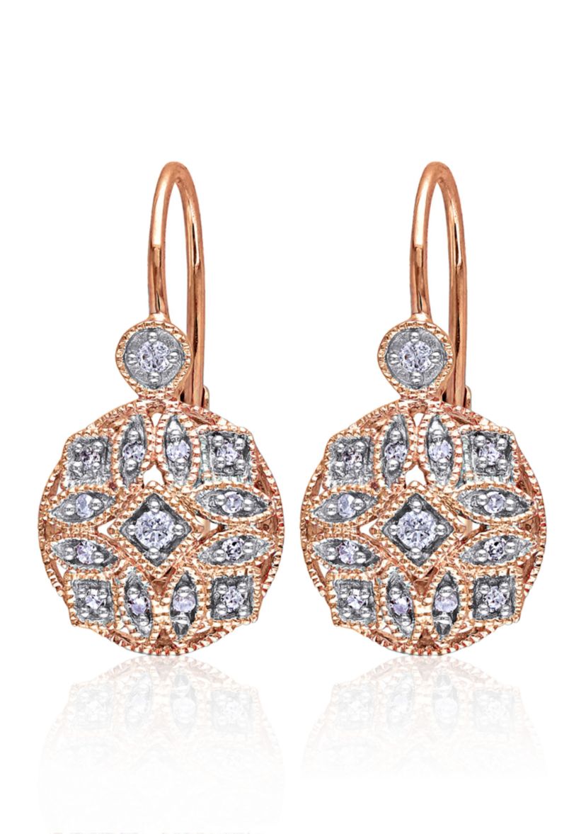 Diamond Earrings in 14k Rose Gold