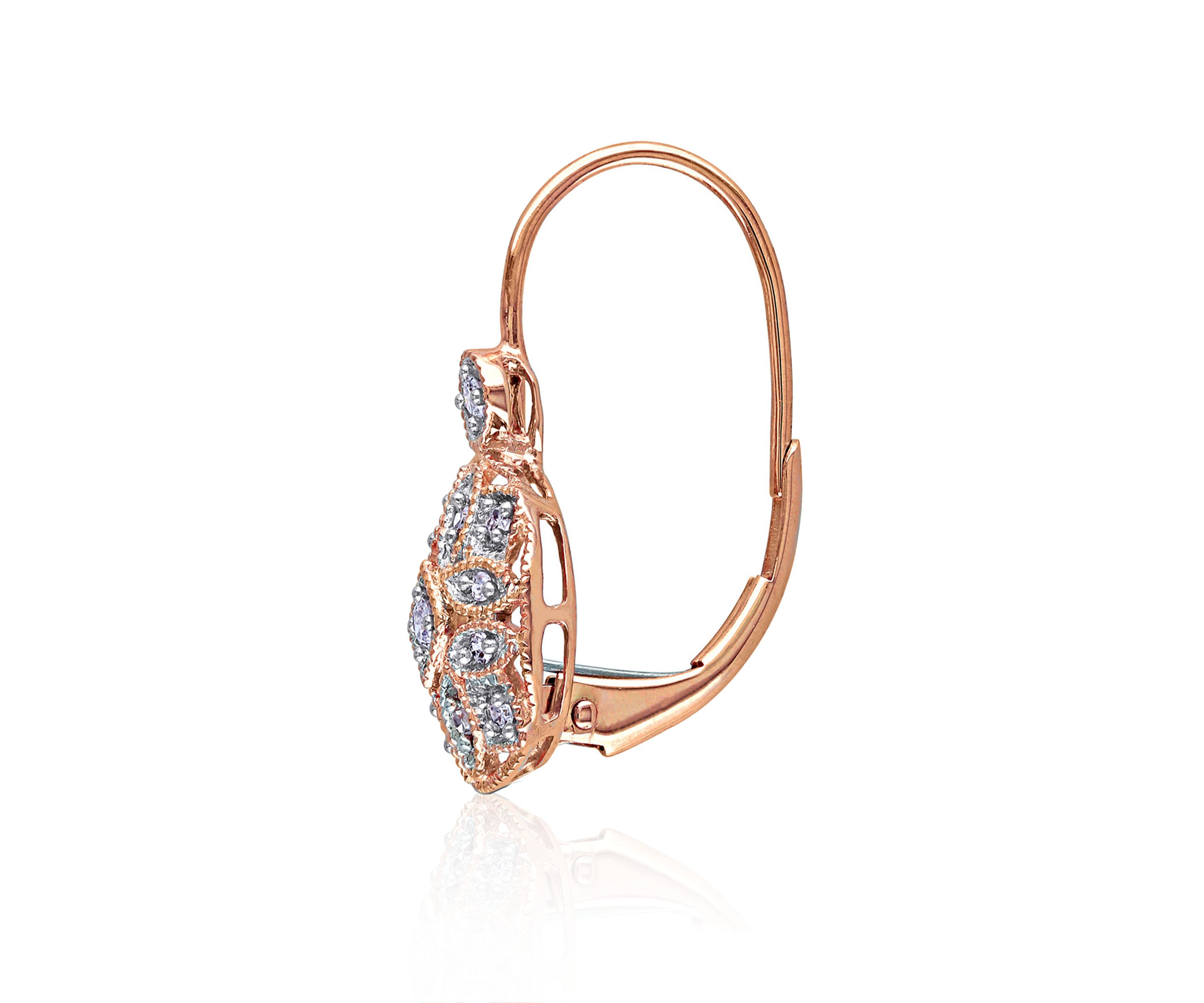 Diamond Earrings in 14k Rose Gold