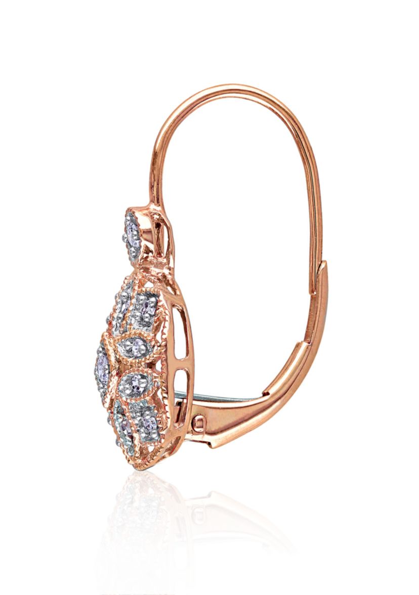 Diamond Earrings in 14k Rose Gold