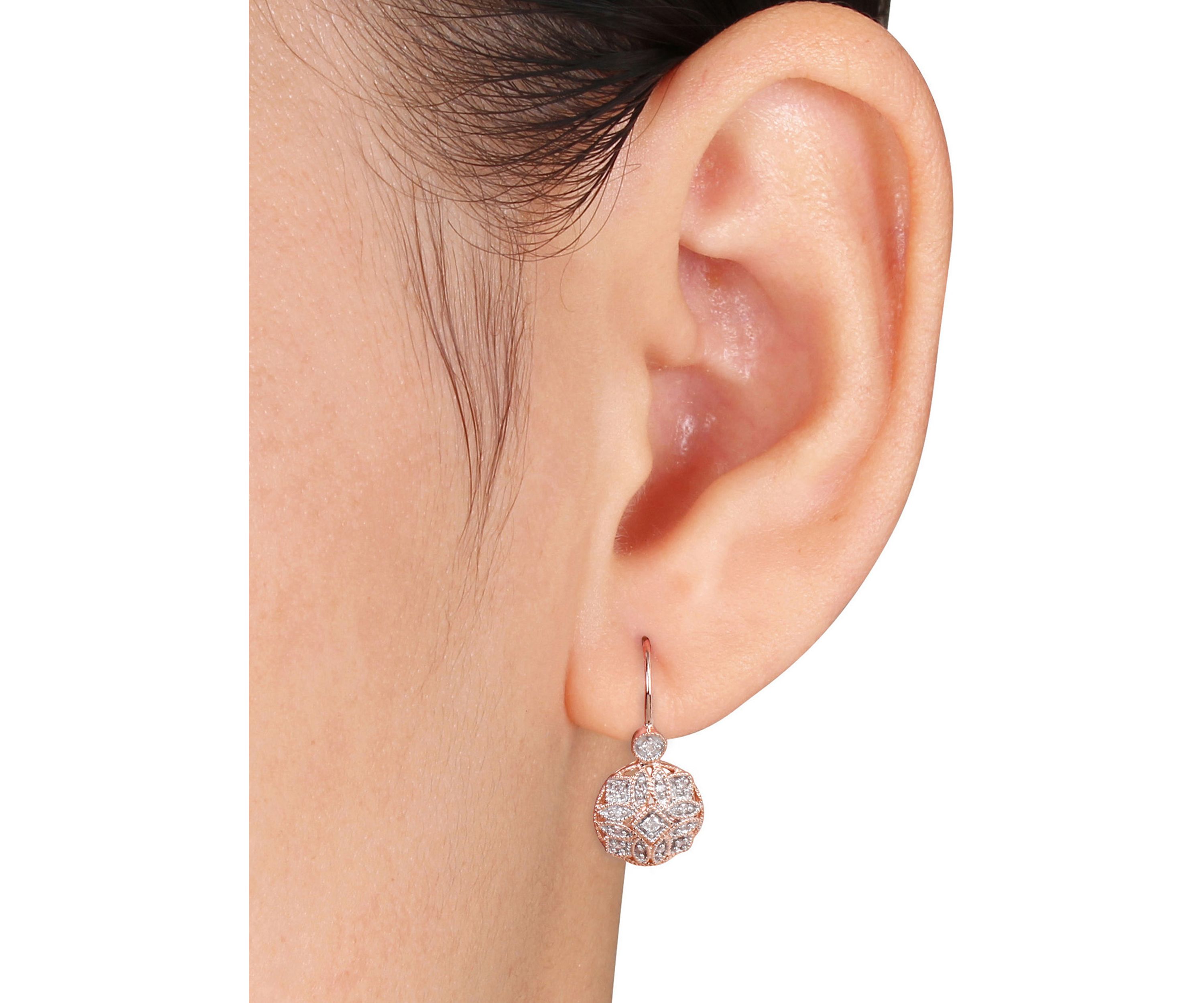 Diamond Earrings in 14k Rose Gold