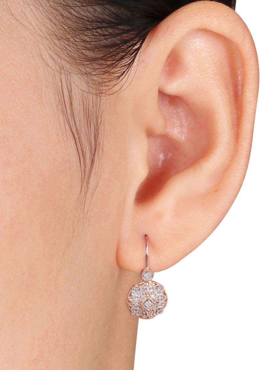 Diamond Earrings in 14k Rose Gold