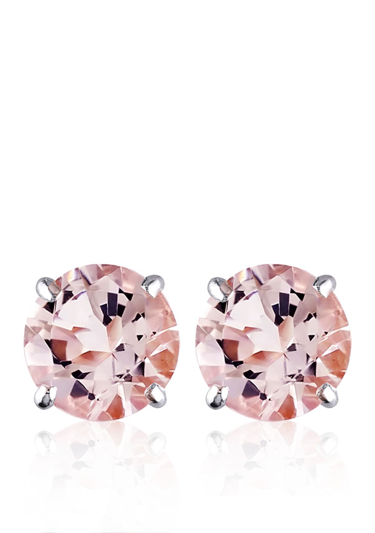 1.00 ct. t.w. Morganite Stud Earrings in 14k White Gold 
