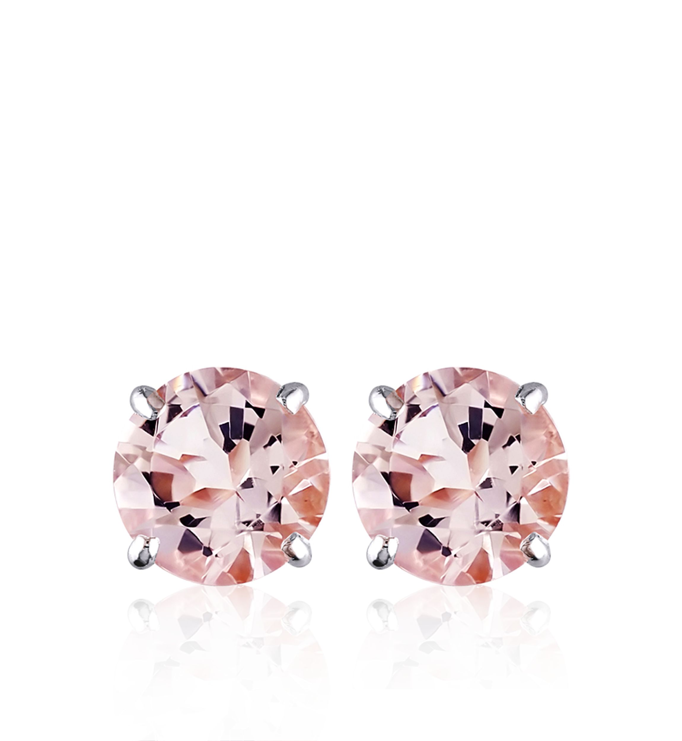 1.00 ct. t.w. Morganite Stud Earrings in 14k White Gold 
