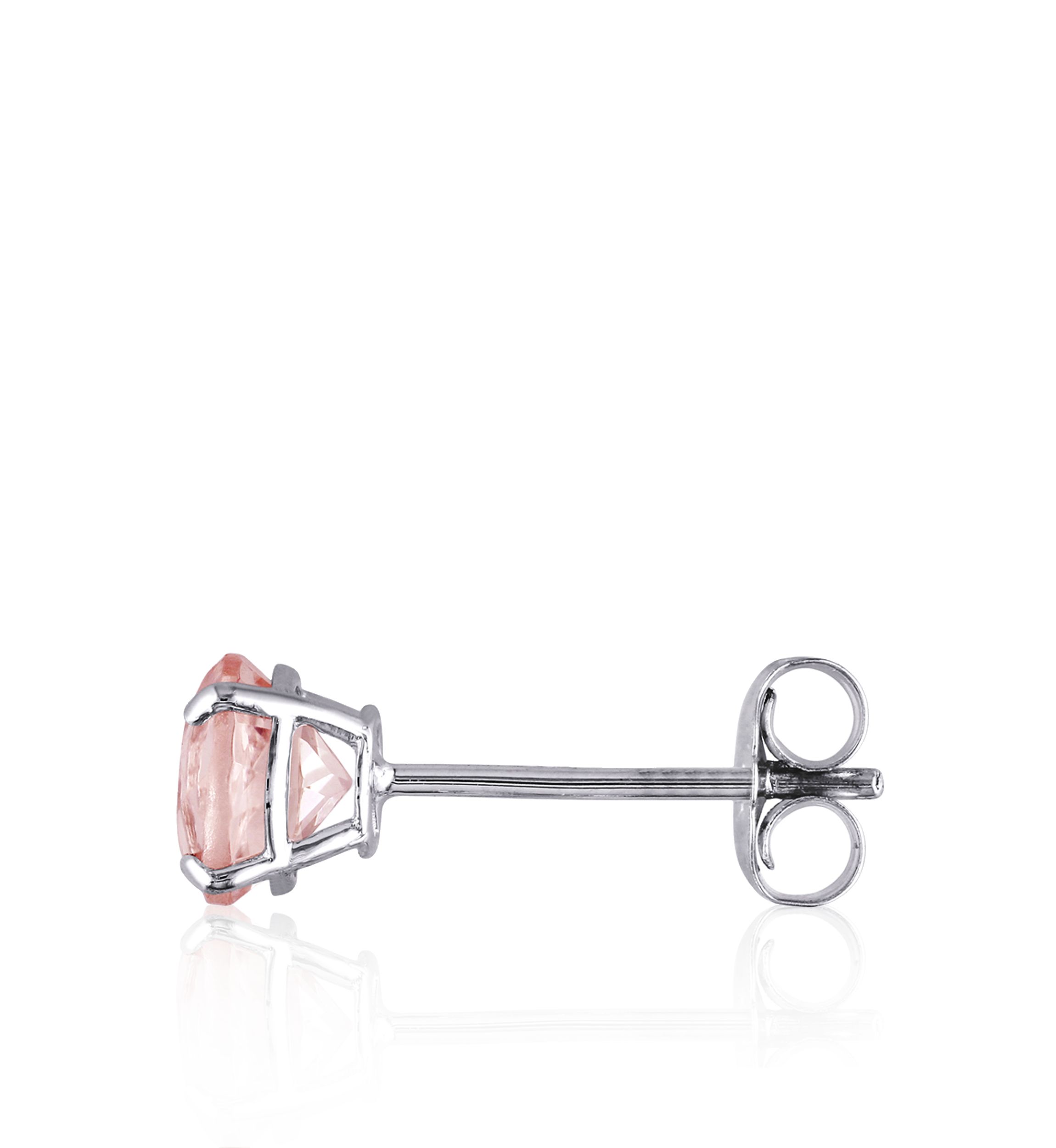 1.00 ct. t.w. Morganite Stud Earrings in 14k White Gold 