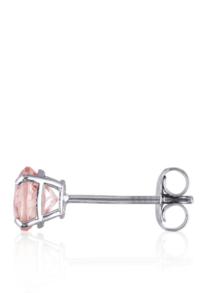 1.00 ct. t.w. Morganite Stud Earrings in 14k White Gold 