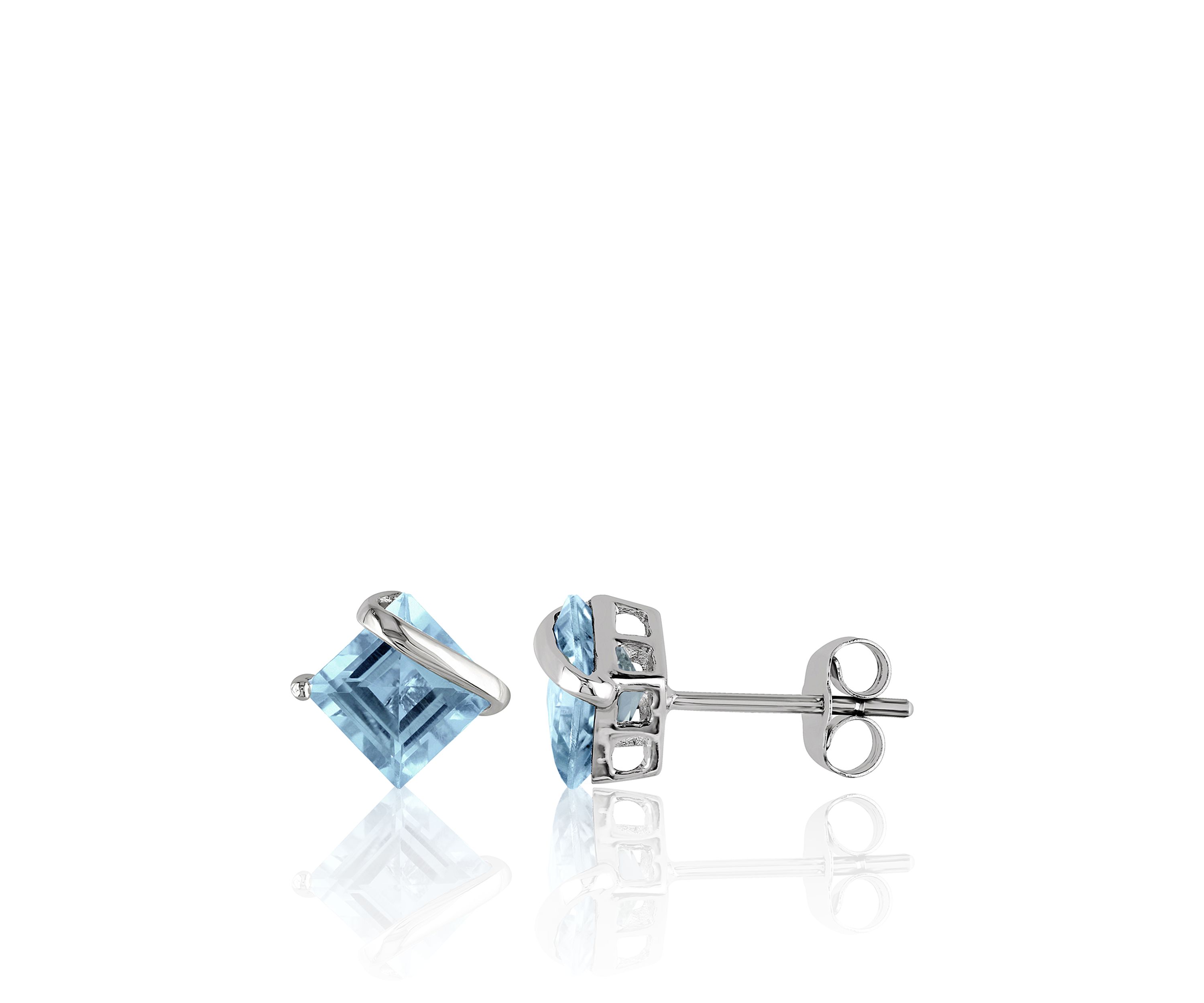 10k White Gold Topaz Earrings