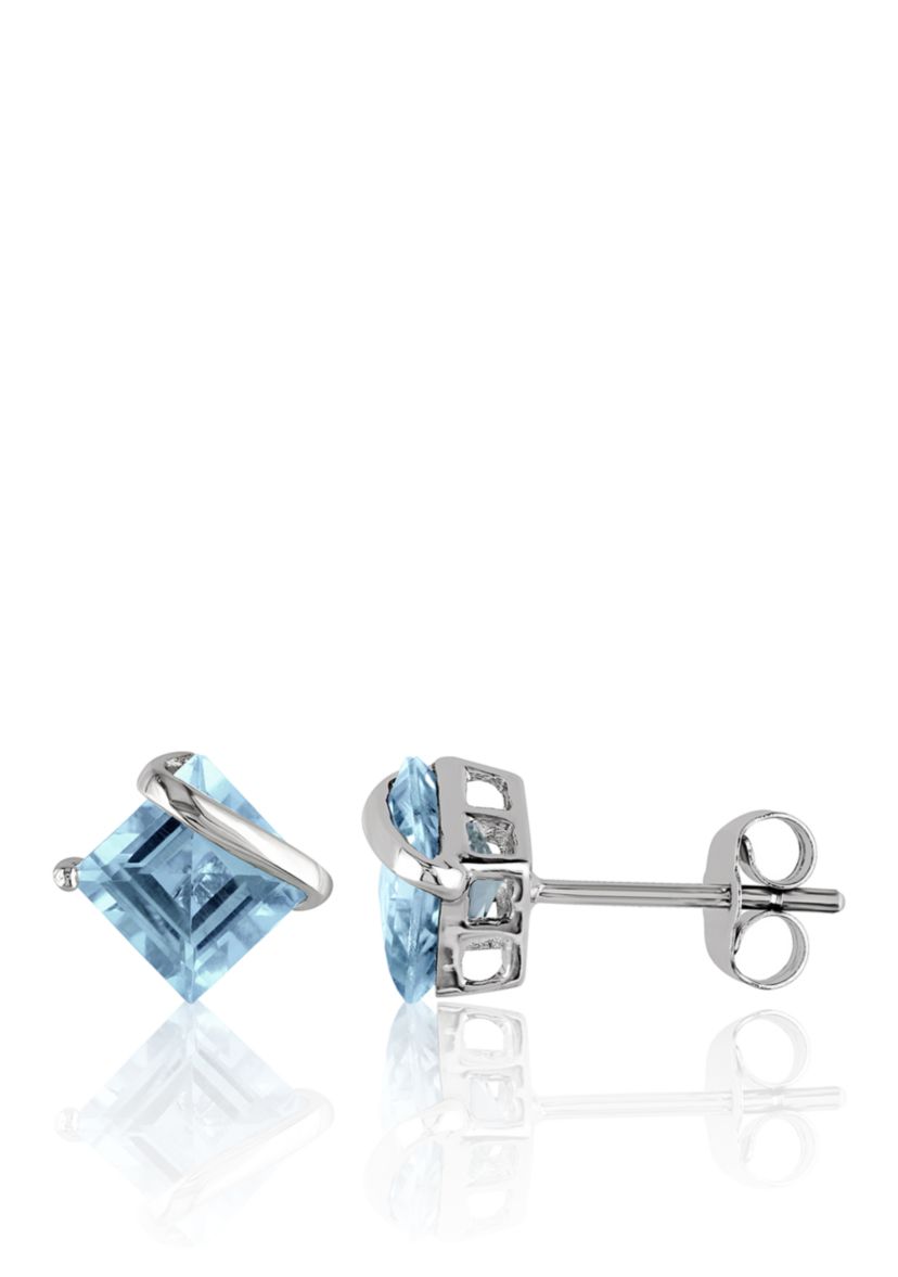 10k White Gold Topaz Earrings