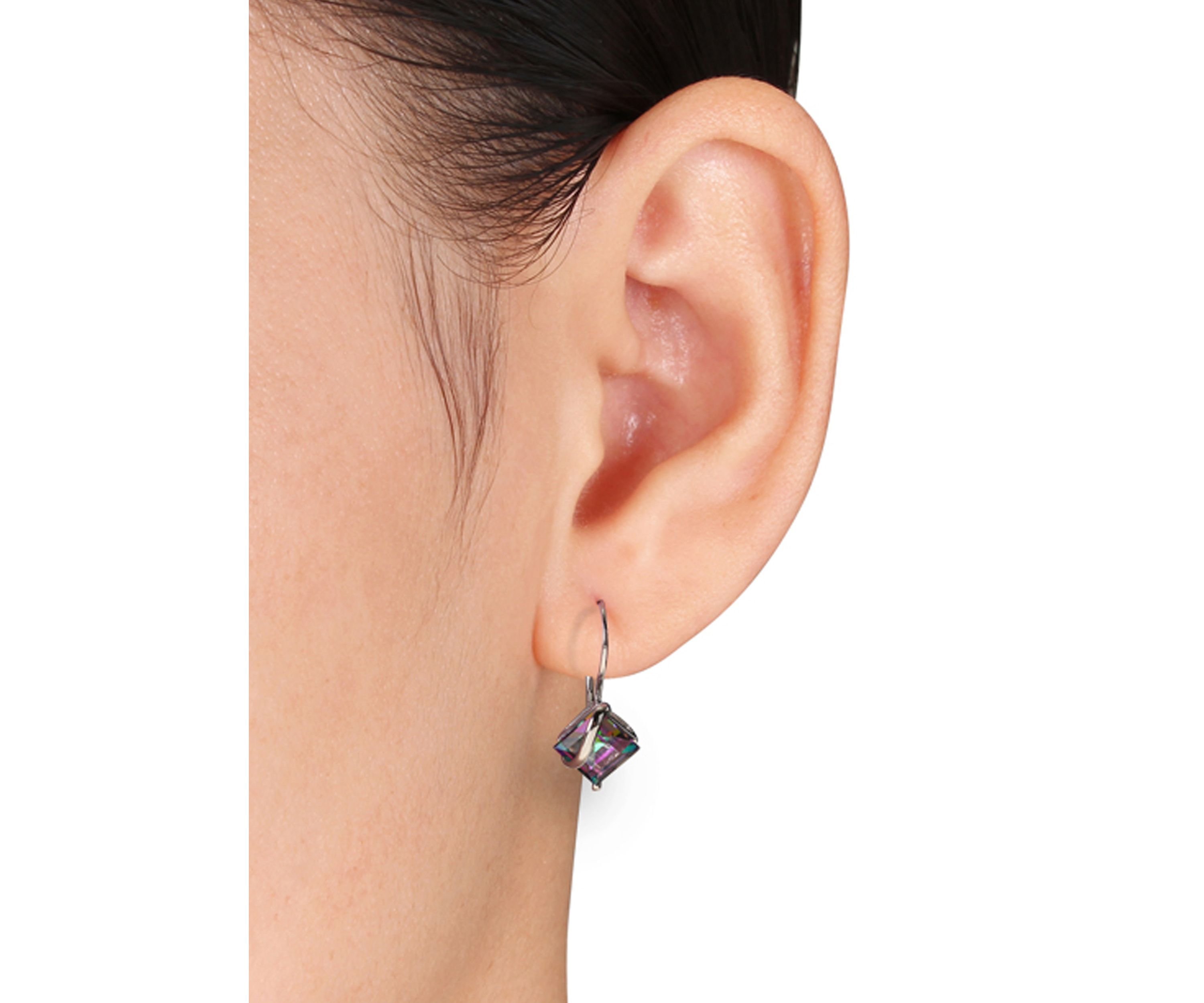 10k White Gold Exotic Green Topaz Earrings