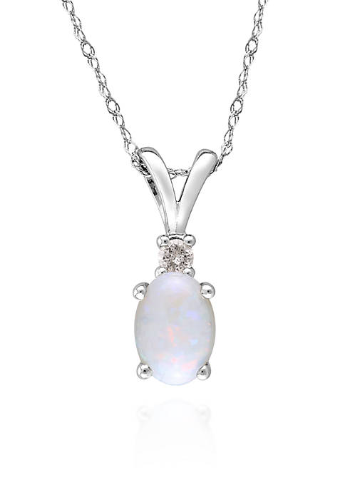 Belk & Co. 10k White Gold Opal and