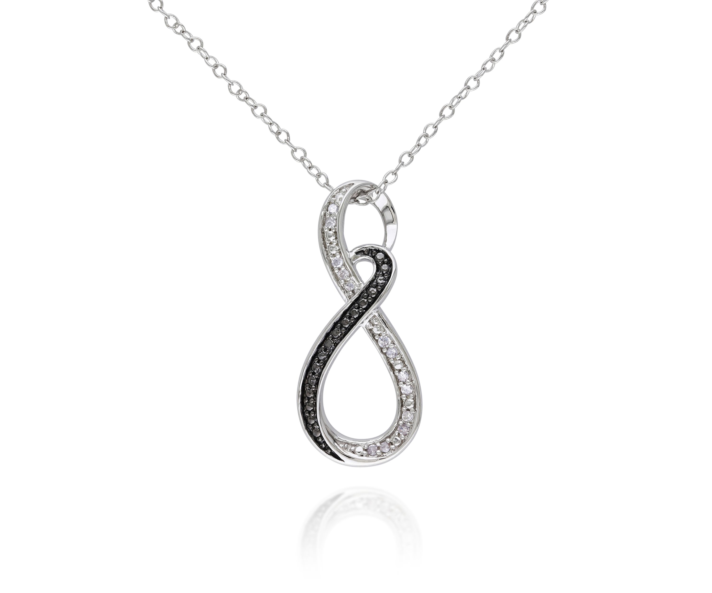 Diamond Twist Pendant in Sterling Silver