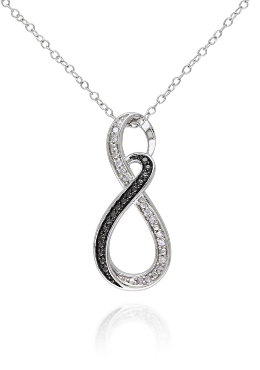Diamond Twist Pendant in Sterling Silver