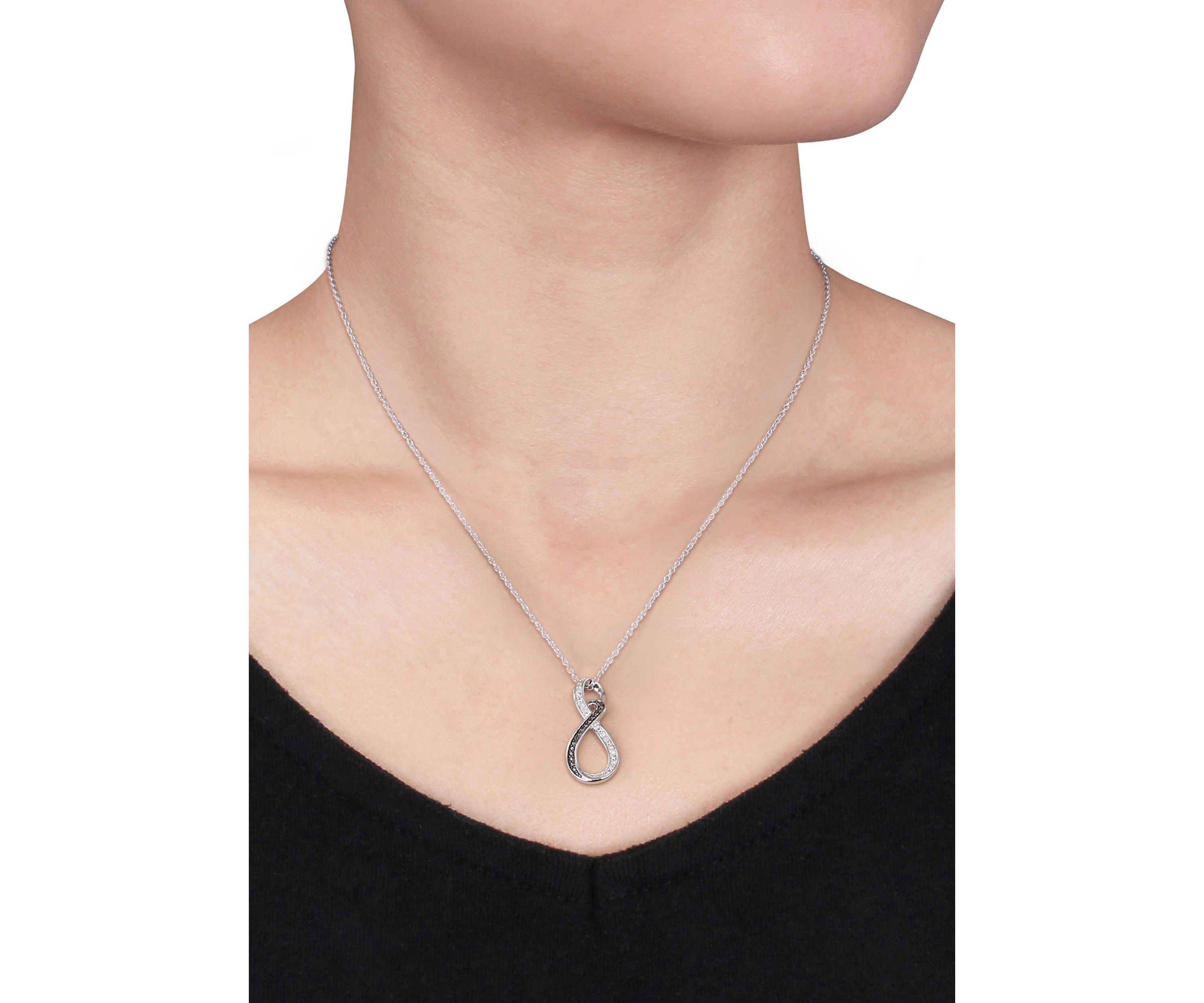 Diamond Twist Pendant in Sterling Silver