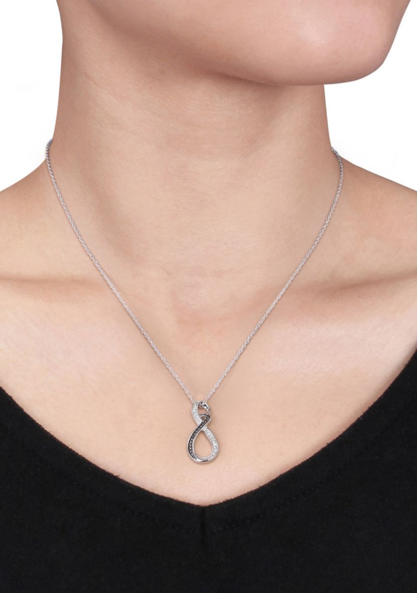 Diamond Twist Pendant in Sterling Silver