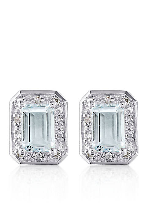Belk & Co. Sterling Silver Aquamarine and Diamond