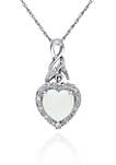 Sterling Silver Opal and Diamond Pendant