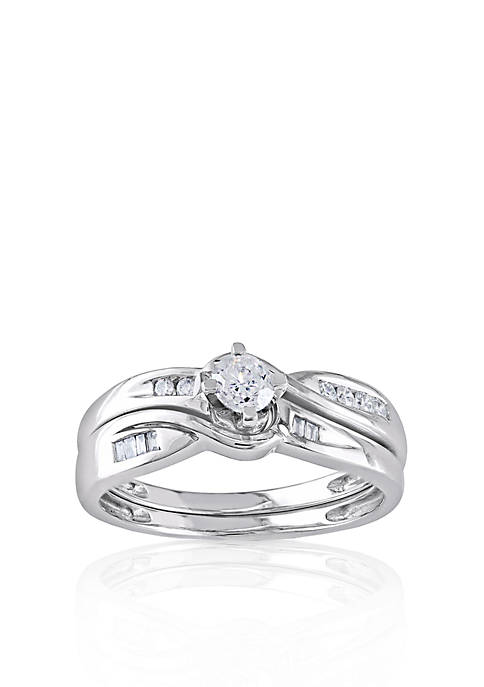 1/3 ct. t.w. Diamond Bridal Ring Set in 10k White Gold