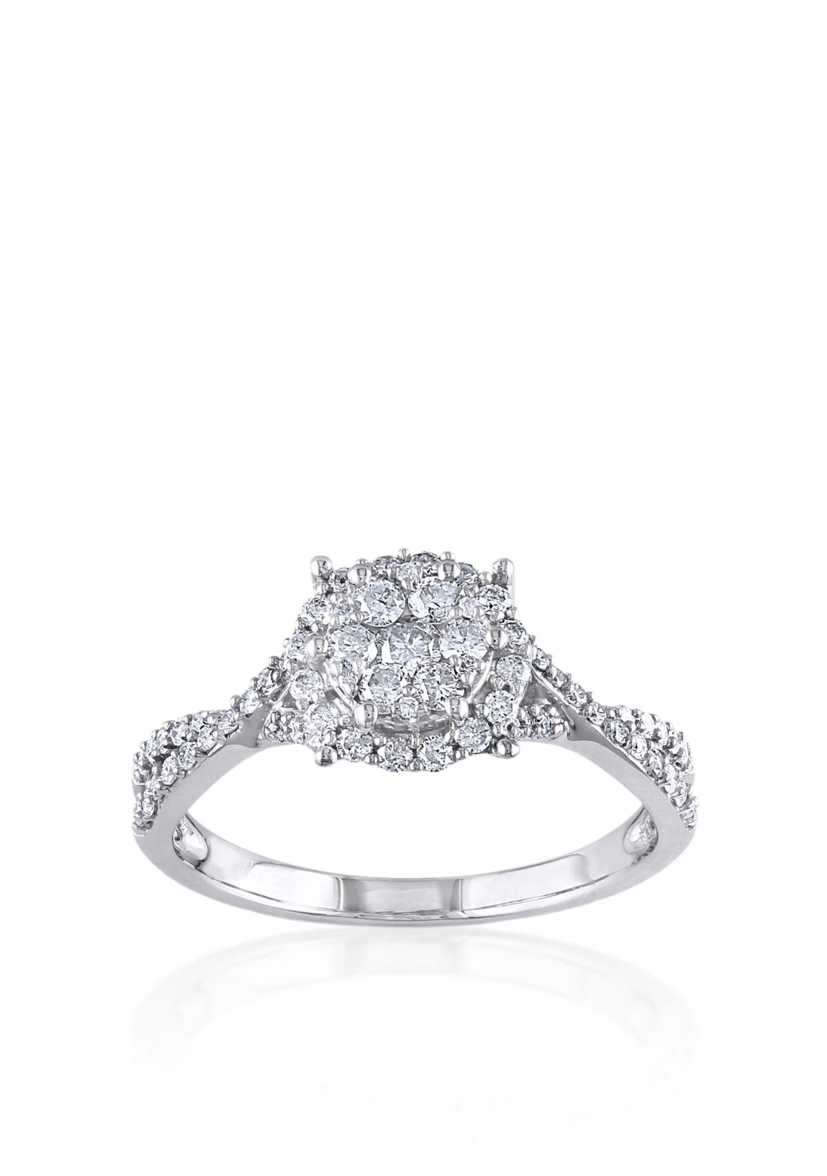 Diamond Ring in 10k White Gold
