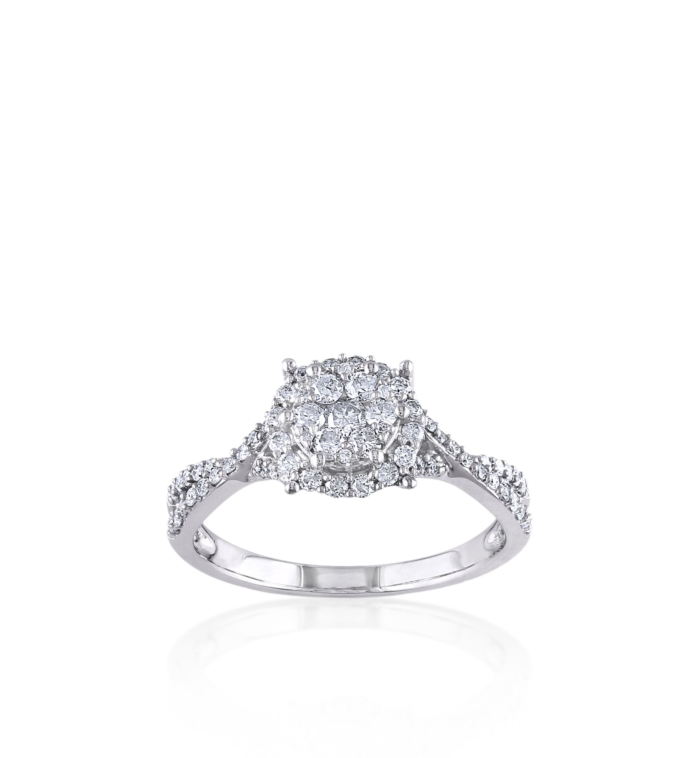 Diamond Ring in 10k White Gold