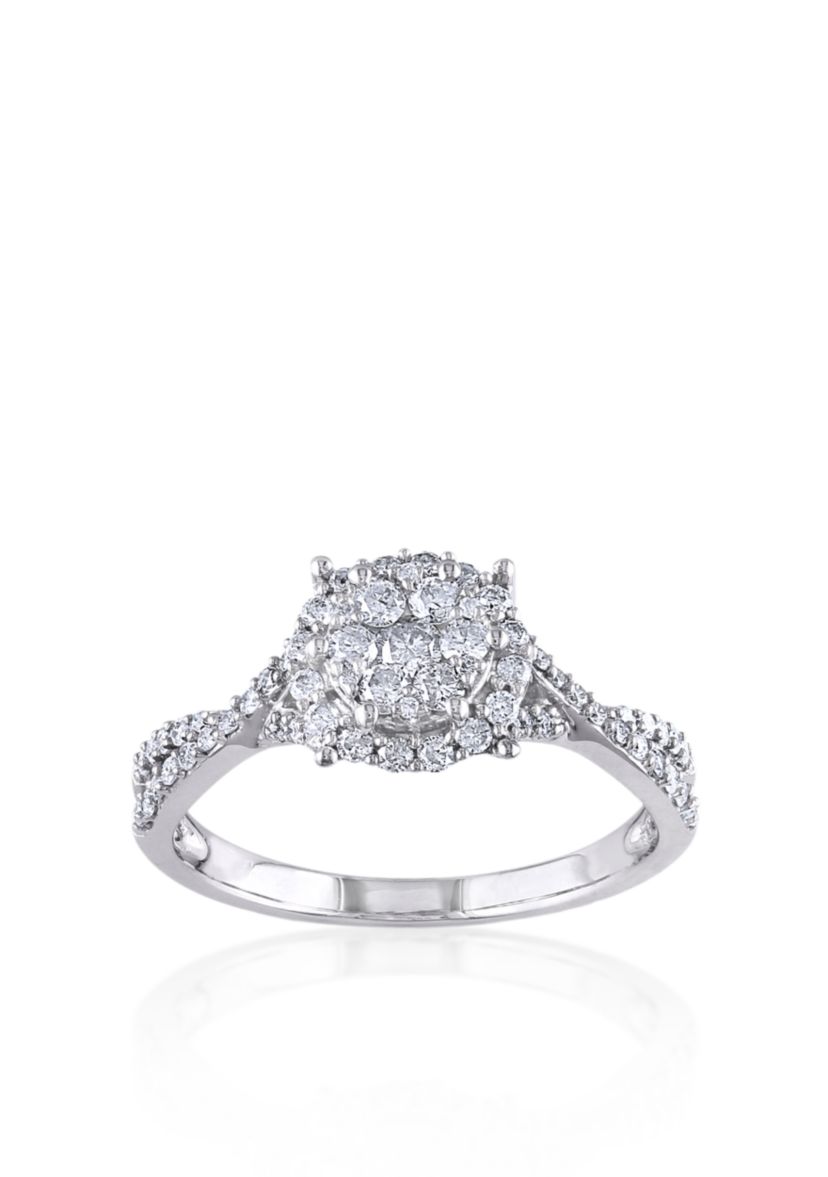 Diamond Ring in 10k White Gold