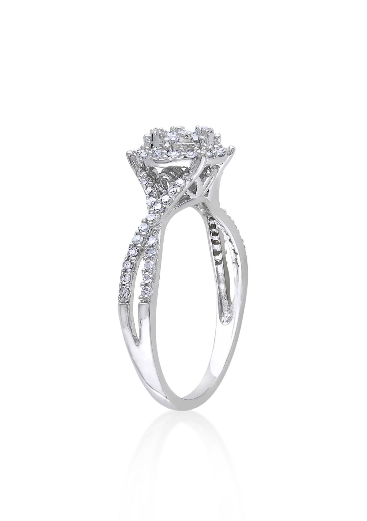Diamond Ring in 10k White Gold