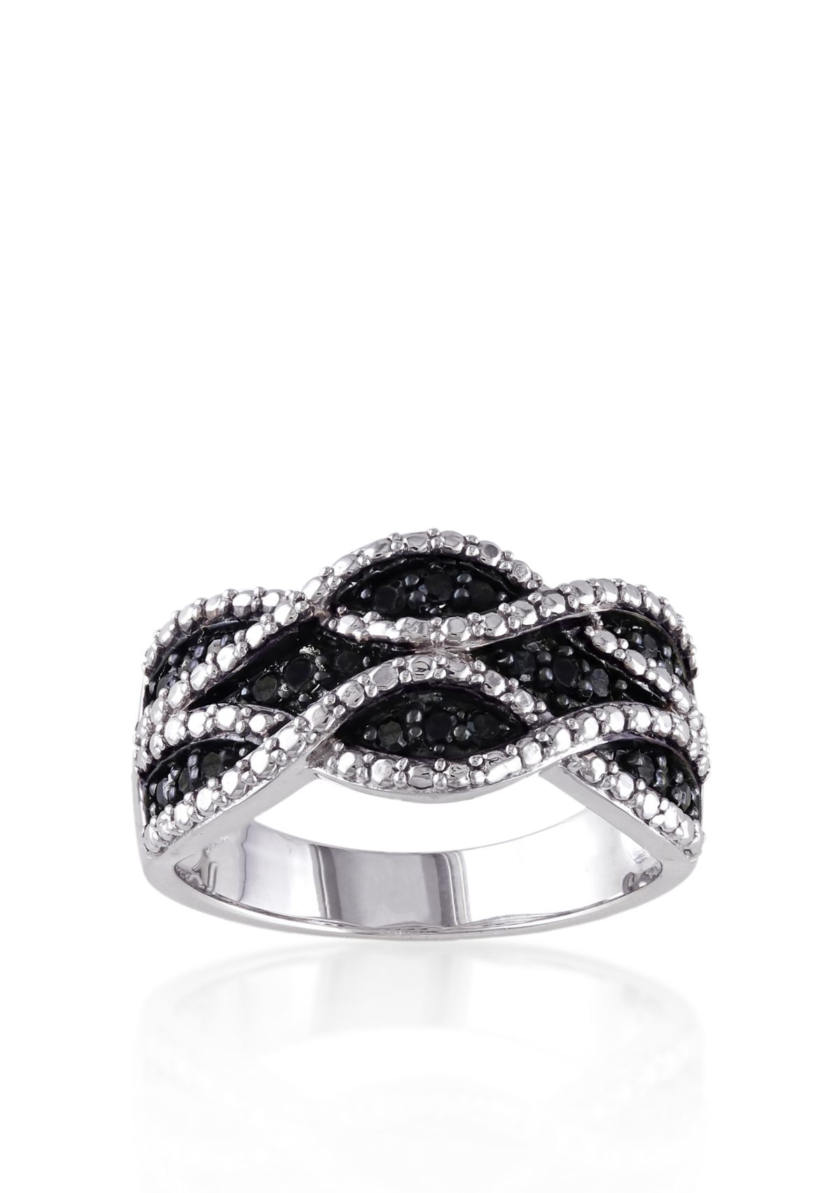 Black Diamond Ring in Sterling Silver