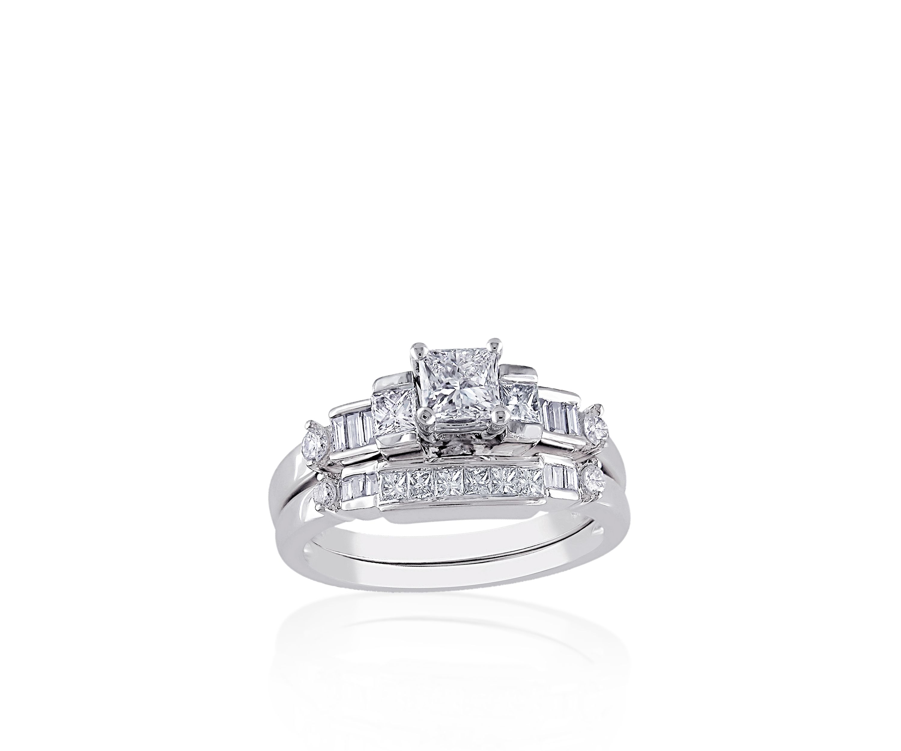 1 ct. t.w. Diamond Bridal Set in 14k White Gold