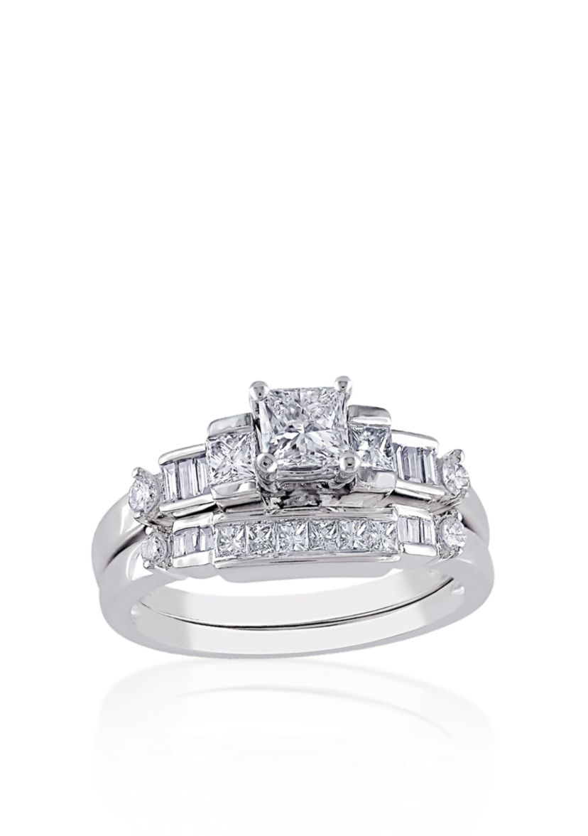 1 ct. t.w. Diamond Bridal Set in 14k White Gold