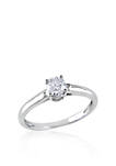 Diamond Solitaire Ring in 14k White Gold
