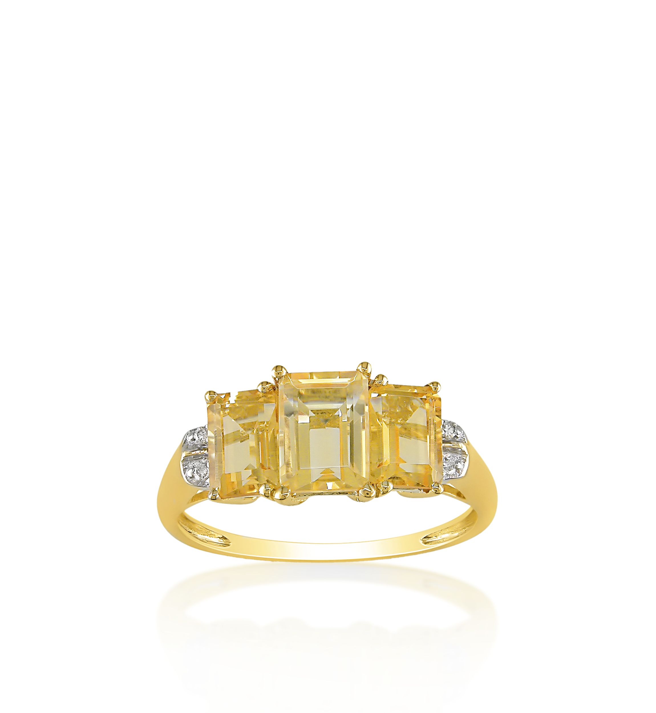 10k Yellow Gold Citrine and Diamond Ring