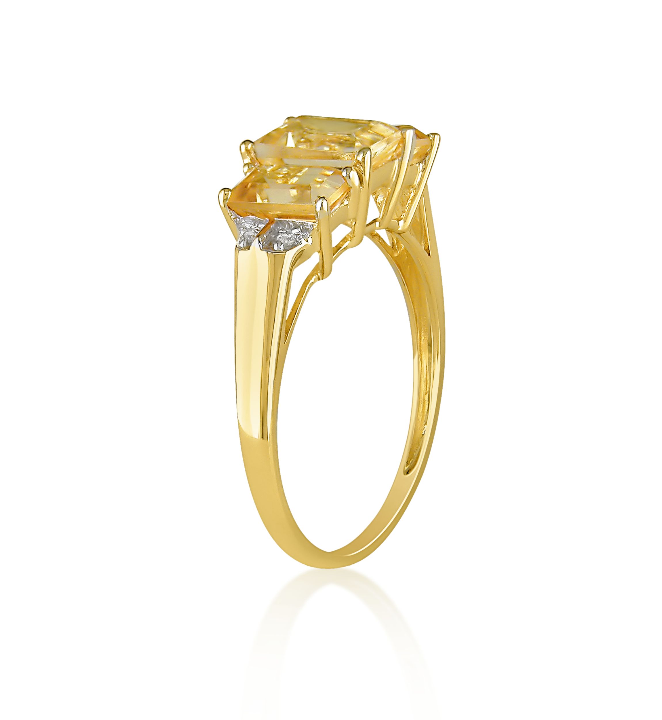 10k Yellow Gold Citrine and Diamond Ring